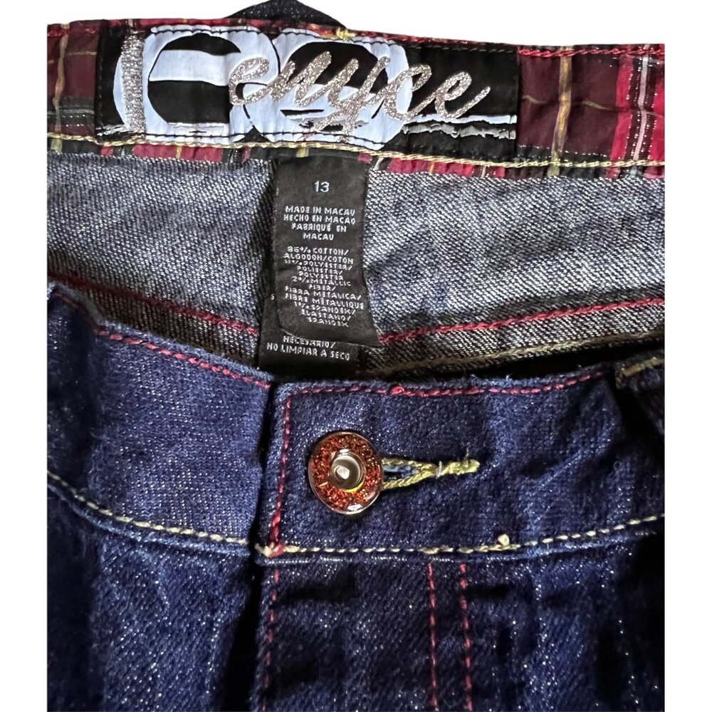 Vintage Enyce Womens Denim Capri Jeans Size 13 With Colorful Stitch Details - Picture 4 of 4